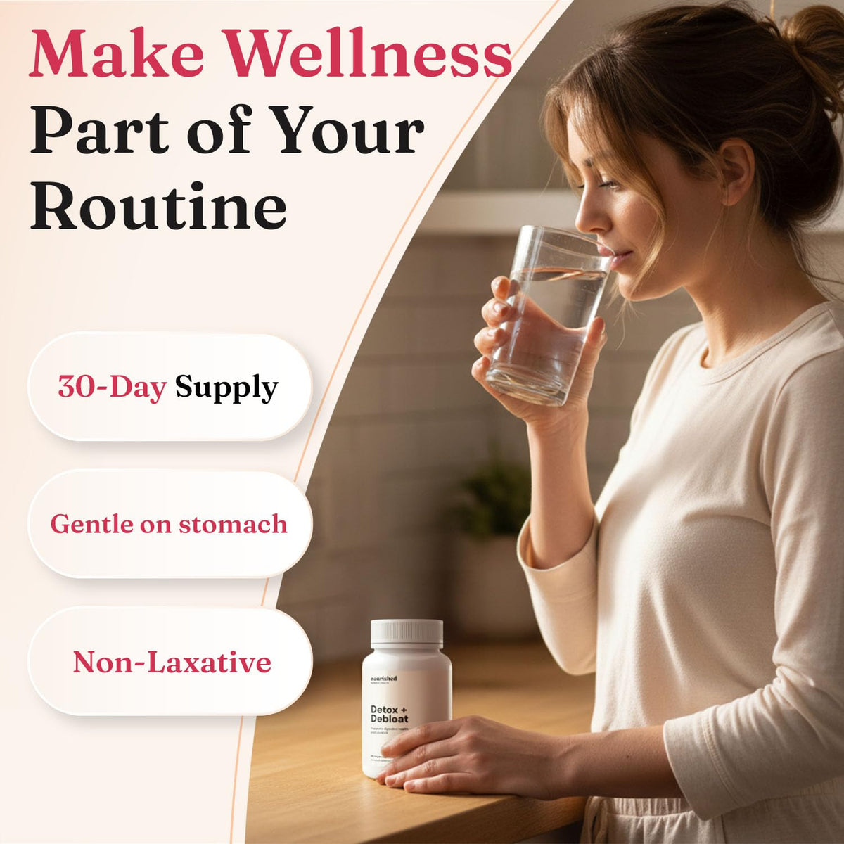 Nourished Natural Health Detox + Debloat - Detox Cleanse and Bloating Relief for Women - Liver and Digestive Support with Milk Thistle, Dandelion, Fennel & Turmeric - FENGGESTORE20