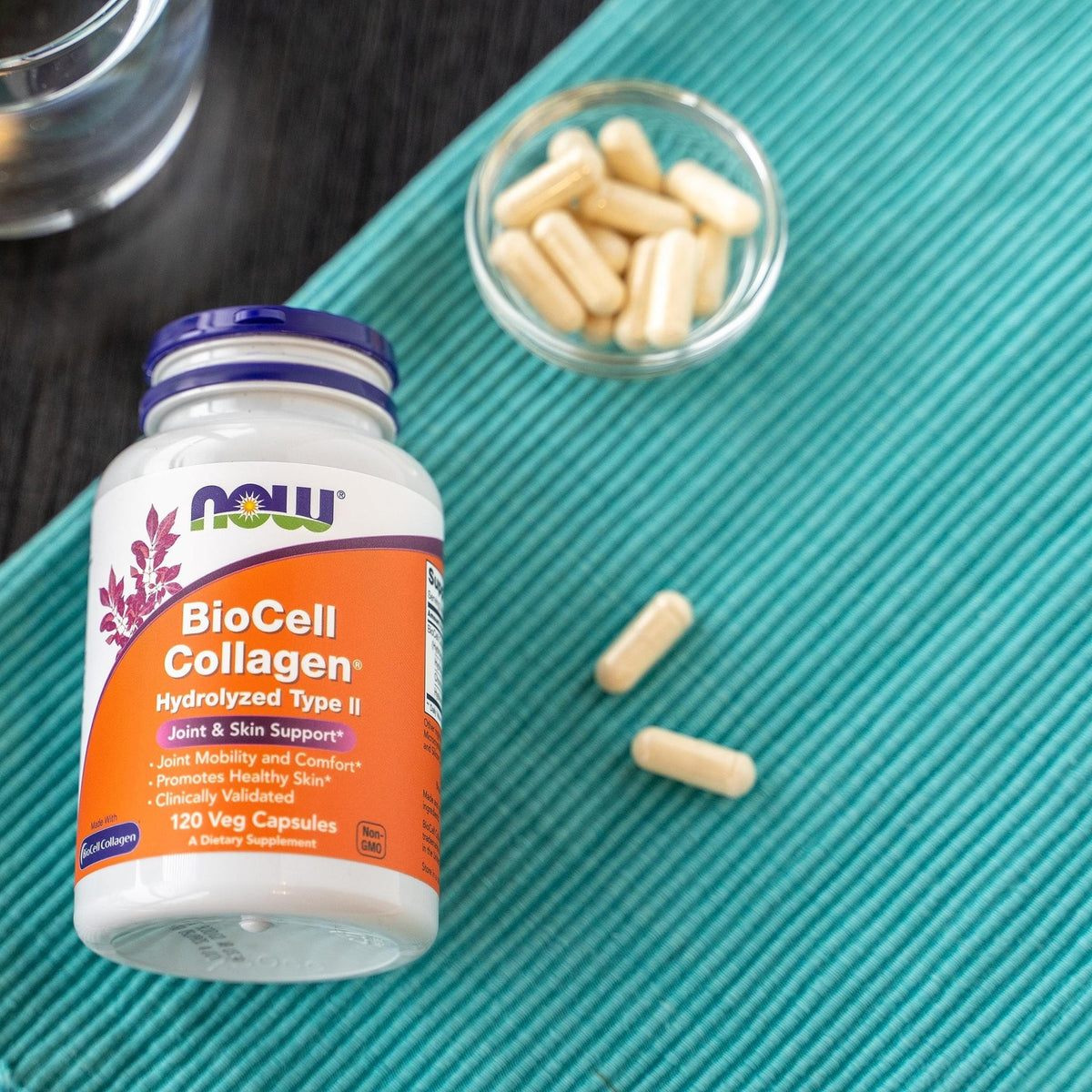 NOW Foods Supplements, BioCell Collagen® Hydrolyzed Type II, Clinically Validated, 120 Veg Capsules - FENGGESTORE20