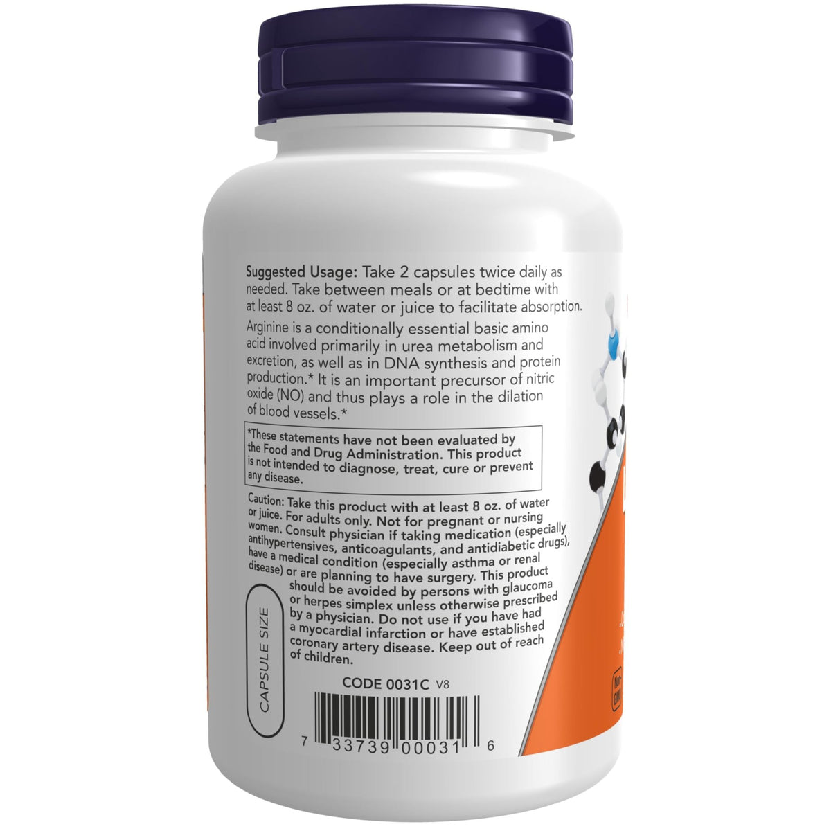 NOW Foods Supplements, L-Arginine 500 mg, Nitric Oxide Precursor*, Amino Acid, 250 Veg Capsules - FENGGESTORE20