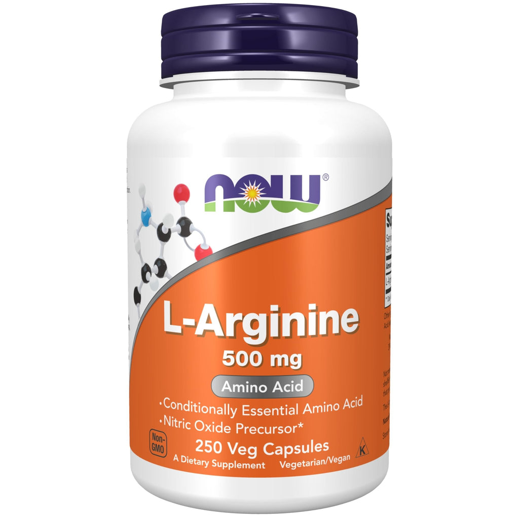 NOW Foods Supplements, L-Arginine 500 mg, Nitric Oxide Precursor*, Amino Acid, 250 Veg Capsules - FENGGESTORE20