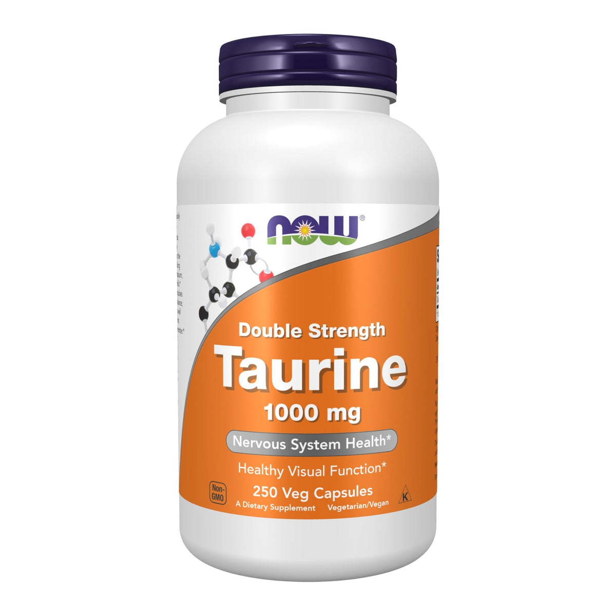 NOW Foods Supplements, Taurine 1,000 mg, Double Strength, Nervous System Health*, 250 Veg Capsules - FENGGESTORE20