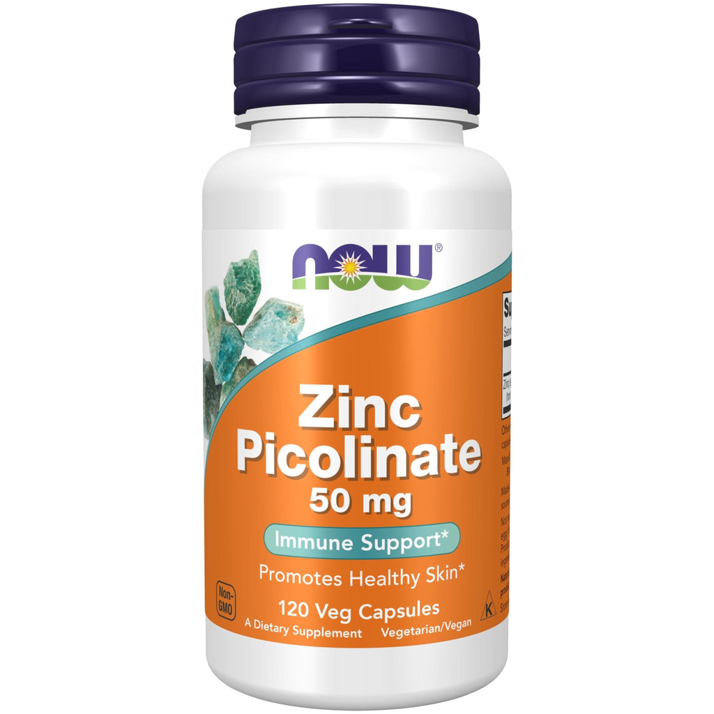 NOW Foods Supplements, Zinc Picolinate 50 mg, Supports Enzyme Functions*, Immune Support*, 120 Veg Capsules (Packaging may vary) - FENGGESTORE20