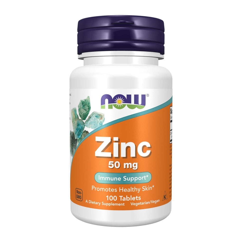 NOW Foods Supplements, Zinc (Zinc Gluconate) 50 mg, Supports Enzyme Functions*, Immune Support*, 100 Tablets - FENGGESTORE20