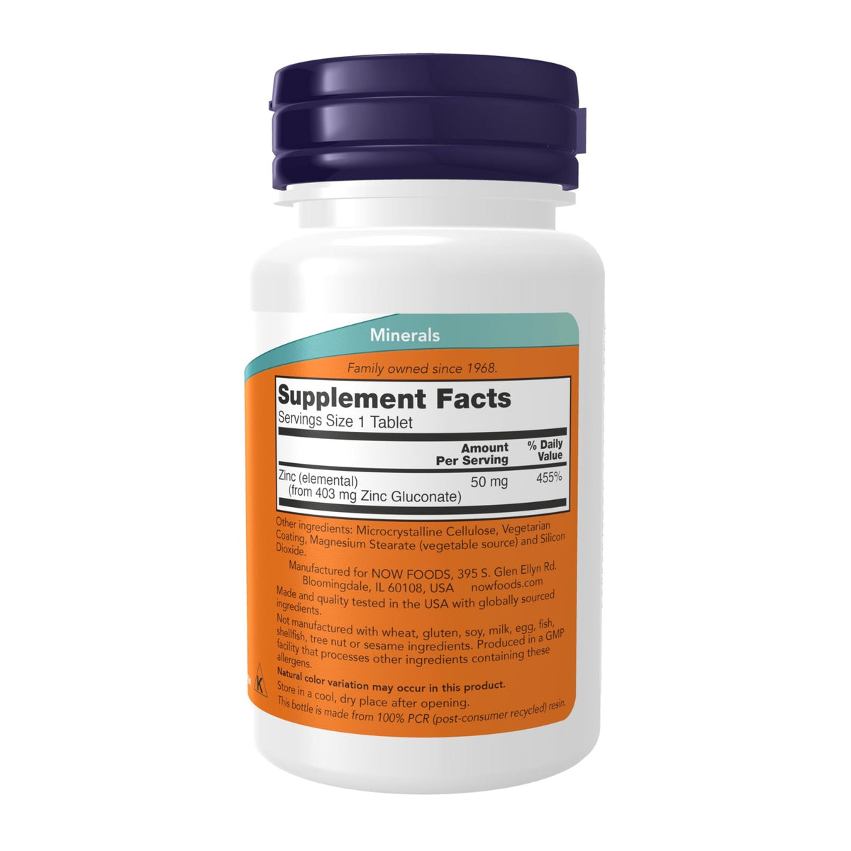 NOW Foods Supplements, Zinc (Zinc Gluconate) 50 mg, Supports Enzyme Functions*, Immune Support*, 100 Tablets - FENGGESTORE20