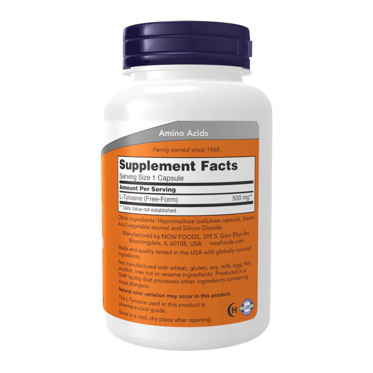 NOW Supplements, L-Tyrosine 500 mg, Supports Mental Alertness*, Neurotransmitter Support*, 120 Capsules - FENGGESTORE20