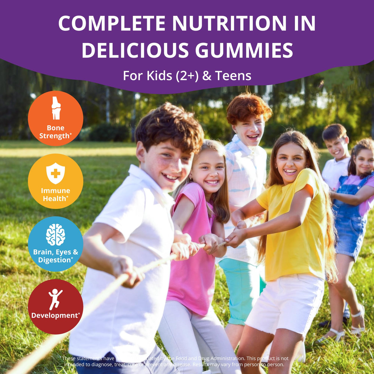NuBest Tall Gummies for Kids Age 2+ & Teens | Bone Strength, Immunity, Digestive Health with Calcium, Vitamin D3, K2, B Complex, Magnesium, Zinc - FENGGESTORE20