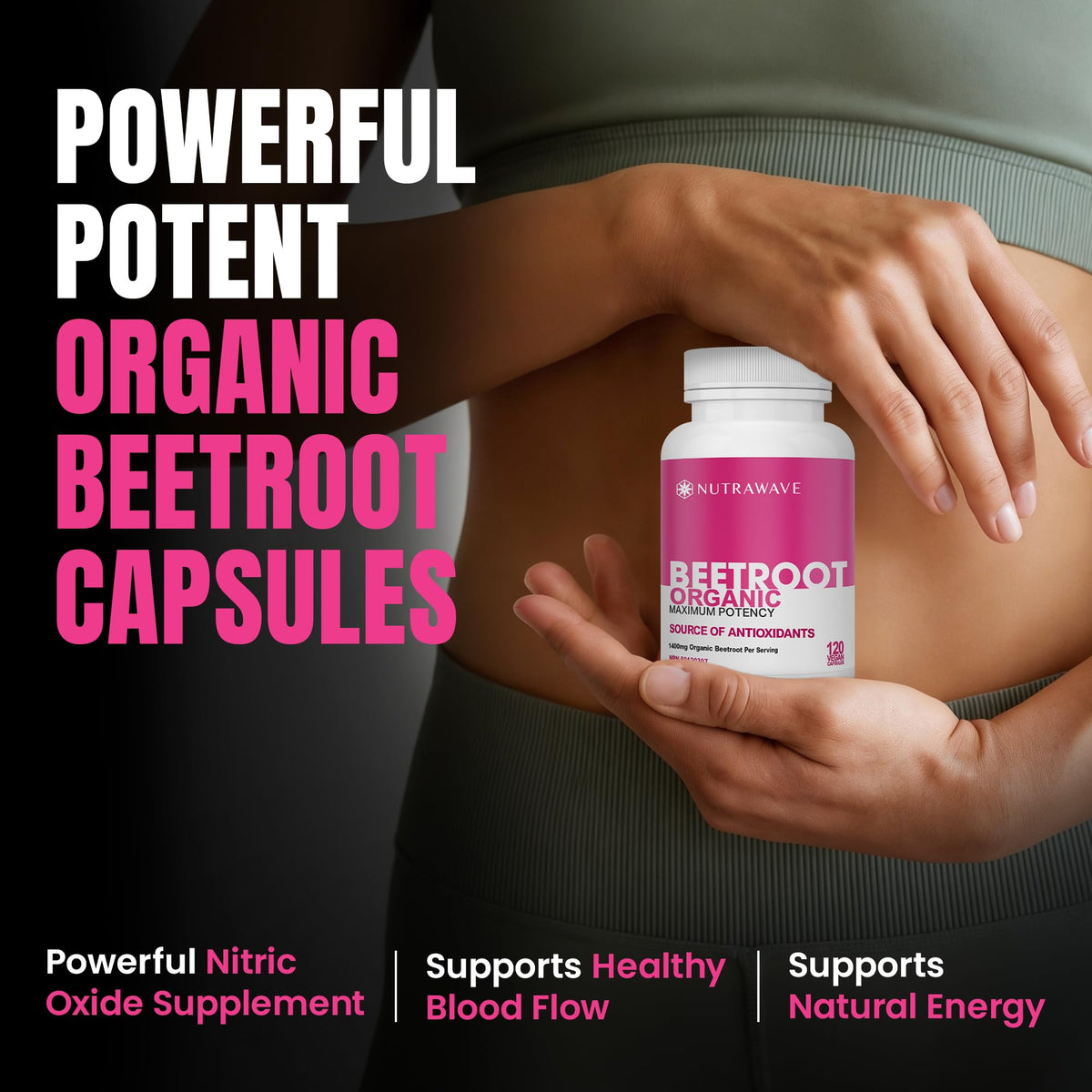 Nutra Wave 1400mg Organic Beet Root Capsules Per Serving – Nitric Oxide Booster for Men – Supports Blood Pressure, Energy, Circulation & Heart Health – Non-GMO, Vegan – 120 Capsules / 60 Day Supply - FENGGESTORE20
