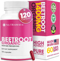 Nutra Wave 1400mg Organic Beet Root Capsules Per Serving – Nitric Oxide Booster for Men – Supports Blood Pressure, Energy, Circulation & Heart Health – Non-GMO, Vegan – 120 Capsules / 60 Day Supply - FENGGESTORE20