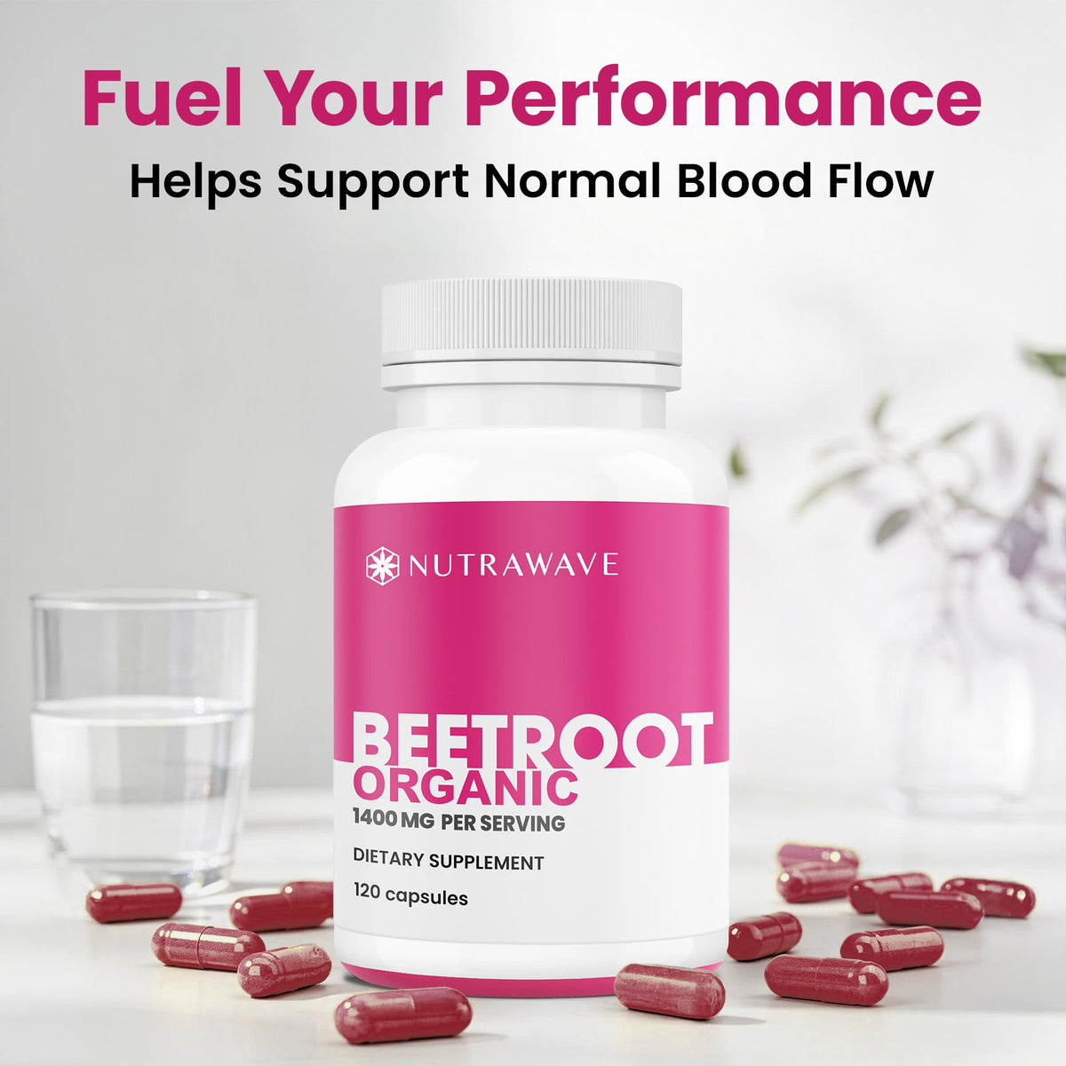 Nutra Wave 1400mg Organic Beet Root Capsules Per Serving – Nitric Oxide Booster for Men – Supports Blood Pressure, Energy, Circulation & Heart Health – Non-GMO, Vegan – 120 Capsules / 60 Day Supply - FENGGESTORE20