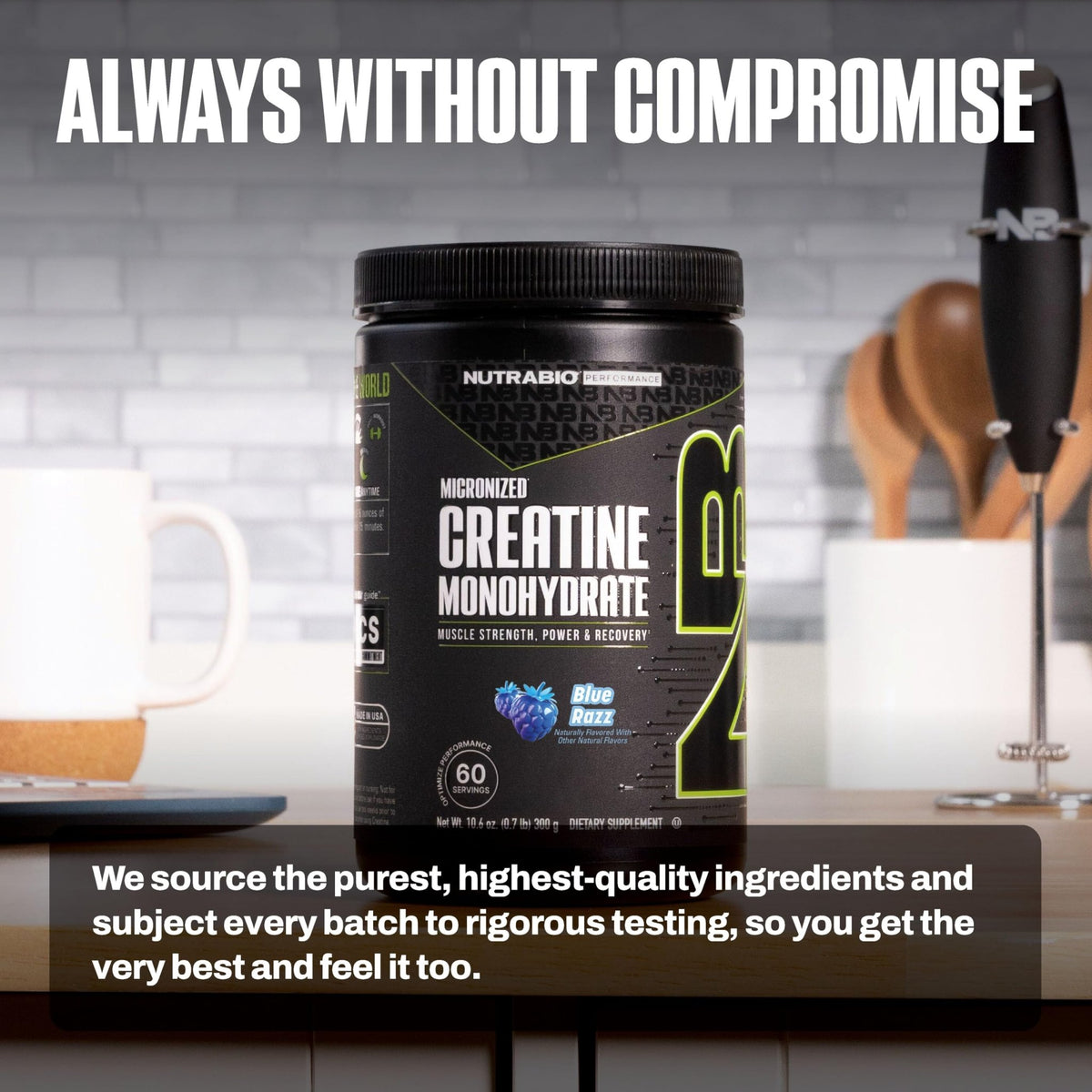 NutraBio Pure Micronized Creatine Monohydrate Powder Supplement, Blue Razz (300 g) - Supports Bulk Muscle Energy, Recovery, and Strength - HPLC Tested Creatine Powder Supplement for Men and Women - FENGGESTORE20
