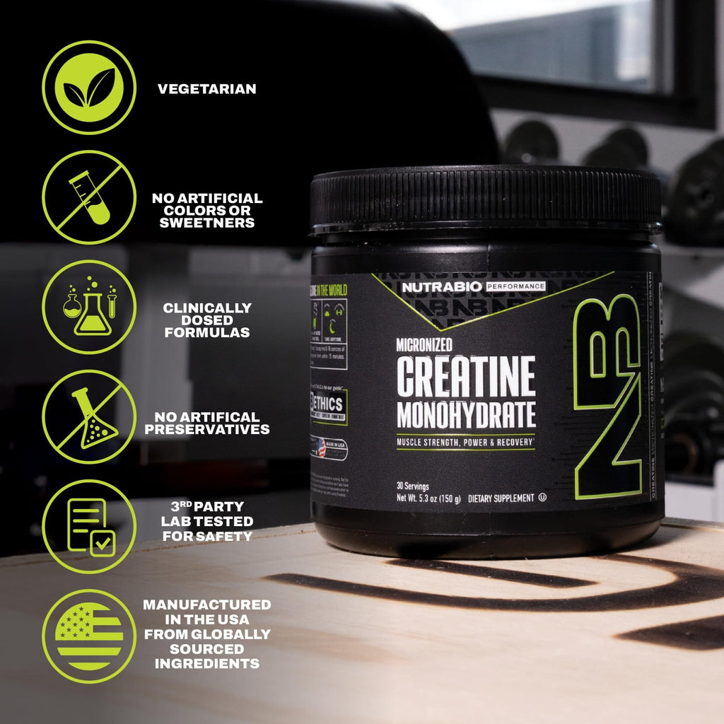NutraBio Pure Micronized Creatine Monohydrate Powder Supplement, Unflavored, (150 g) - Supports Bulk Muscle Energy, Recovery, and Strength - HPLC Tested Creatine Powder Supplement for Men and Women - FENGGESTORE20
