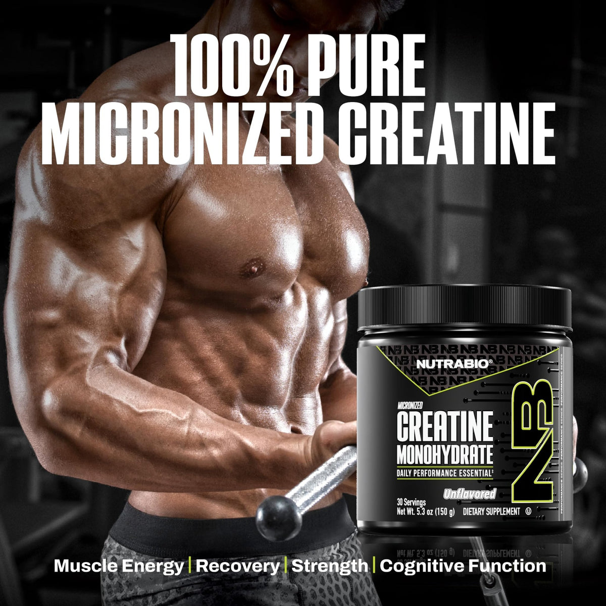 NutraBio Pure Micronized Creatine Monohydrate Powder Supplement, Unflavored, (150 g) - Supports Bulk Muscle Energy, Recovery, and Strength - HPLC Tested Creatine Powder Supplement for Men and Women - FENGGESTORE20
