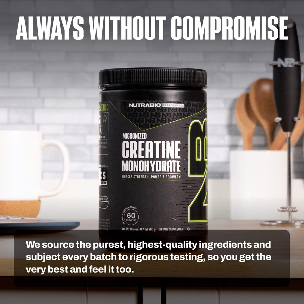 NutraBio Pure Micronized Creatine Monohydrate Powder Supplement, Unflavored, (300 g) - Supports Bulk Muscle Energy, Recovery, and Strength - HPLC Tested Creatine - FENGGESTORE20