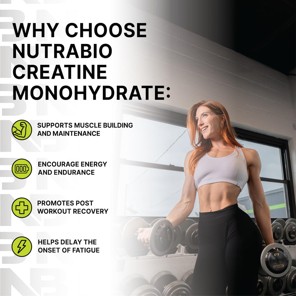 NutraBio Pure Micronized Creatine Monohydrate Powder Supplement, Unflavored, (300 g) - Supports Bulk Muscle Energy, Recovery, and Strength - HPLC Tested Creatine - FENGGESTORE20