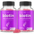 NutraChamps (2 Pack) Biotin Gummies 10,000mcg [High Potency] for Healthy Hair, Skin & Nails for Adults & Kids - 5000mcg in Each Gummy Vitamin - Vegan, Non-GMO - FENGGESTORE20