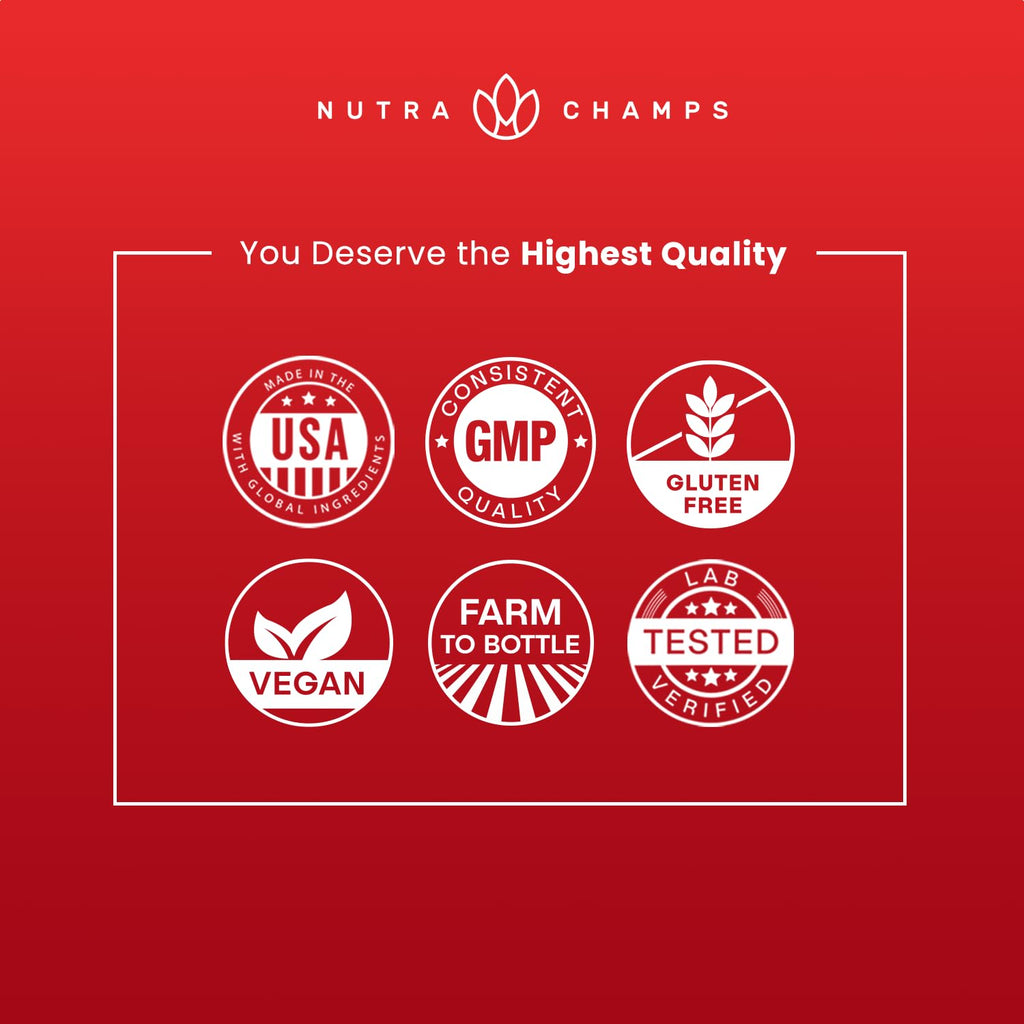 NutraChamps Korean Red Panax Ginseng Capsules | Extra Strength Ginsenosides for Energy, Focus, Performance, Vitality & Immune Support - FENGGESTORE20