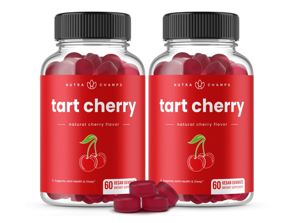 NutraChamps Tart Cherry Gummies - Tart Cherry Extract with Celery Seed - 60 Vegan Gummies (2-Pack) - FENGGESTORE20