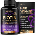 NUTRAHARMONY Biotin | Collagen | Hyaluronic Acid | Keratin - Support Normal Hair Growth Cycle - Skin & Nails - 25000mcg Vitamins B1, B2, B3, B6 & B7 - FENGGESTORE20