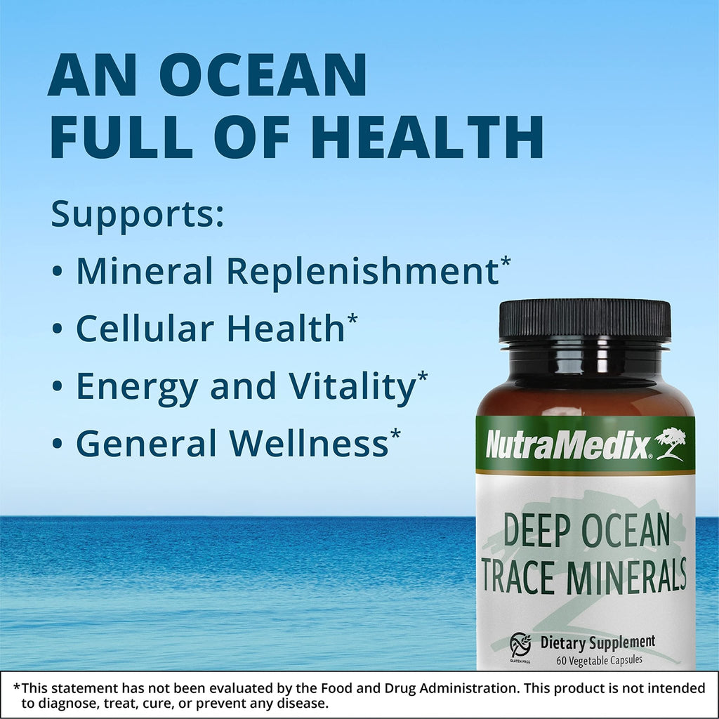 NutraMedix Deep Ocean Trace Minerals 1,000mg - Mineral & Energy Supplements - Magnesium, Zinc, Potassium, Boron, Phosphorus & Manganese - FENGGESTORE20