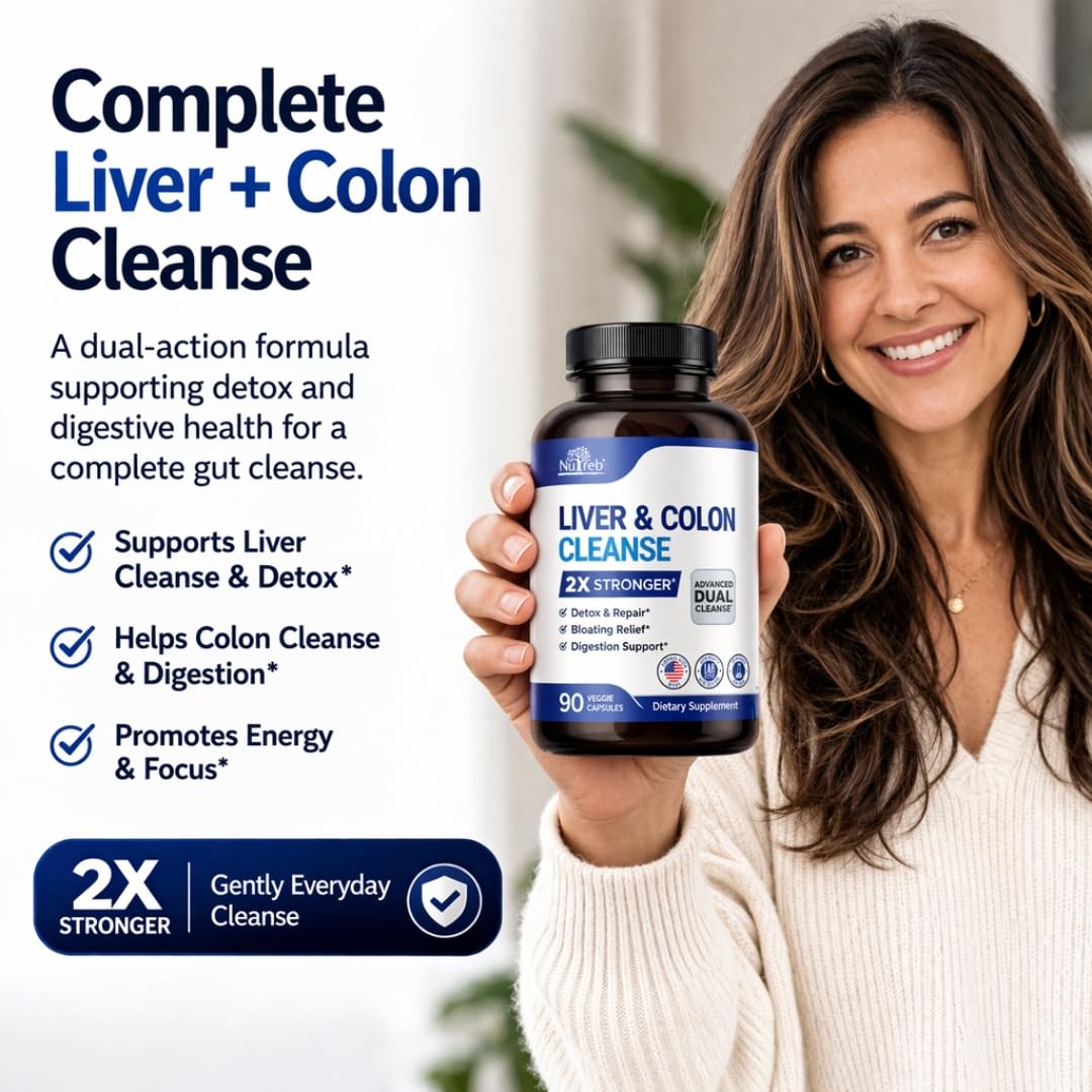 Nutreb Liver & Colon Cleanse - 2X Stronger - Liver Cleanse Detox & Repair - Colon Cleanser & Detox - Premium Milk Thistle Supplement - FENGGESTORE20