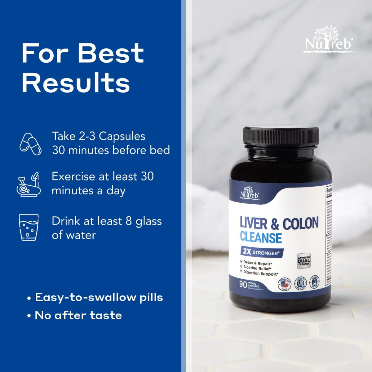 Nutreb Liver & Colon Cleanse - 2X Stronger - Liver Cleanse Detox & Repair - Colon Cleanser & Detox - Premium Milk Thistle Supplement - FENGGESTORE20
