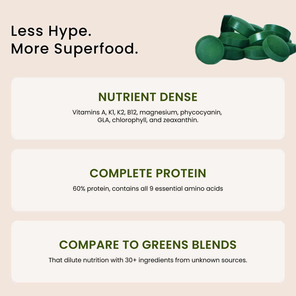 Nutrex Hawaii Pure Hawaiian Spirulina – Vegan Superfood, 500 mg Tablets, Farm Grown in Kona, Non-GMO - FENGGESTORE20