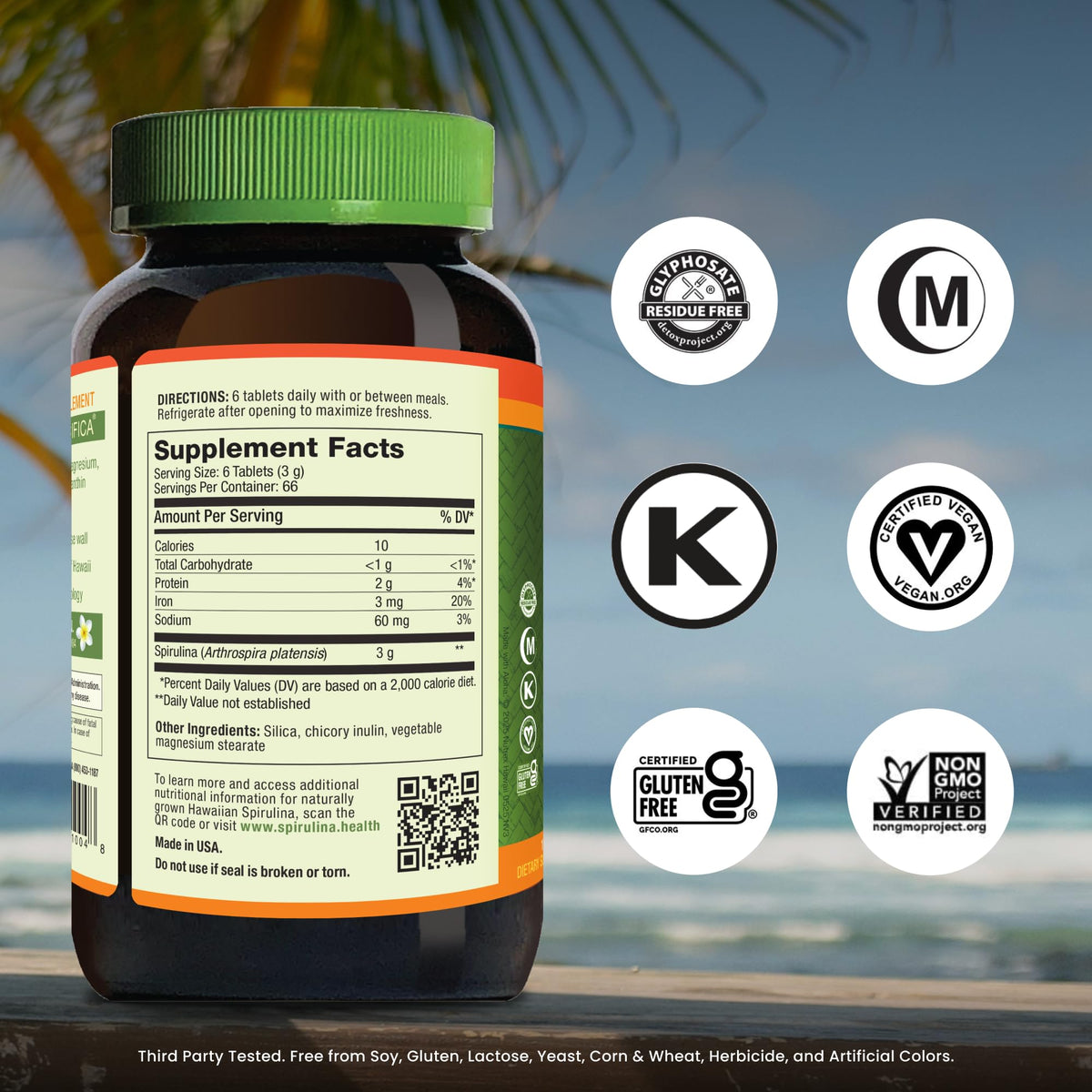 Nutrex Hawaii Pure Hawaiian Spirulina – Vegan Superfood, 500 mg Tablets, Farm Grown in Kona, Non-GMO - FENGGESTORE20