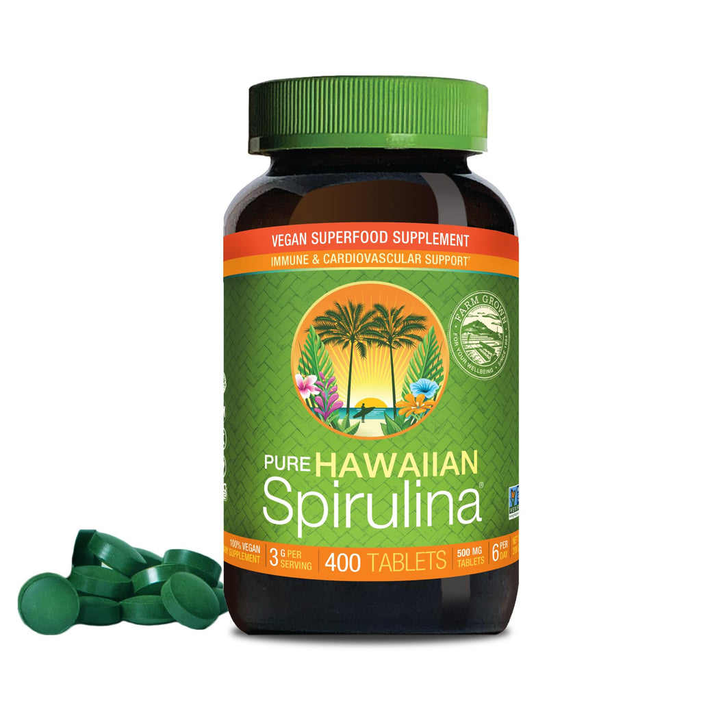 Nutrex Hawaii Pure Hawaiian Spirulina – Vegan Superfood, 500 mg Tablets, Farm Grown in Kona, Non-GMO - FENGGESTORE20