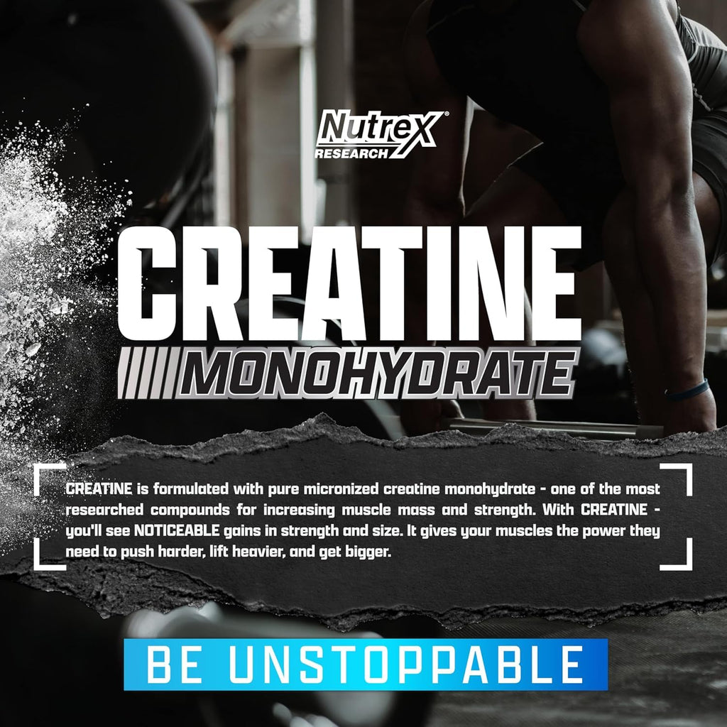 Nutrex Research Ultra Pure Creatine Monohydrate Powder Unflavored | 5G Micronized Creatine Powder for Muscle Gain, Strength, Endurance and Recovery, 80 Servings - FENGGESTORE20