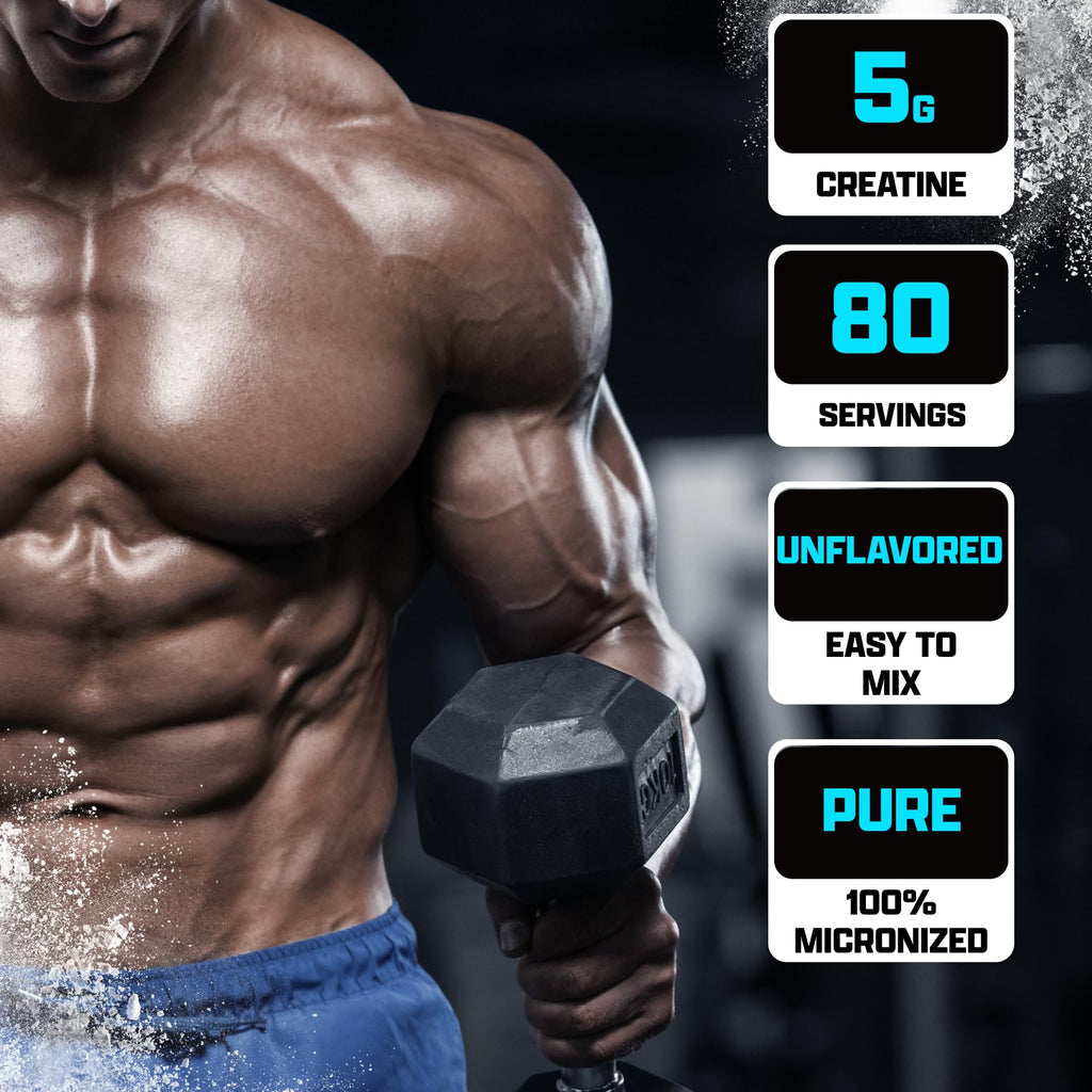 Nutrex Research Ultra Pure Creatine Monohydrate Powder Unflavored | 5G Micronized Creatine Powder for Muscle Gain, Strength, Endurance and Recovery, 80 Servings - FENGGESTORE20