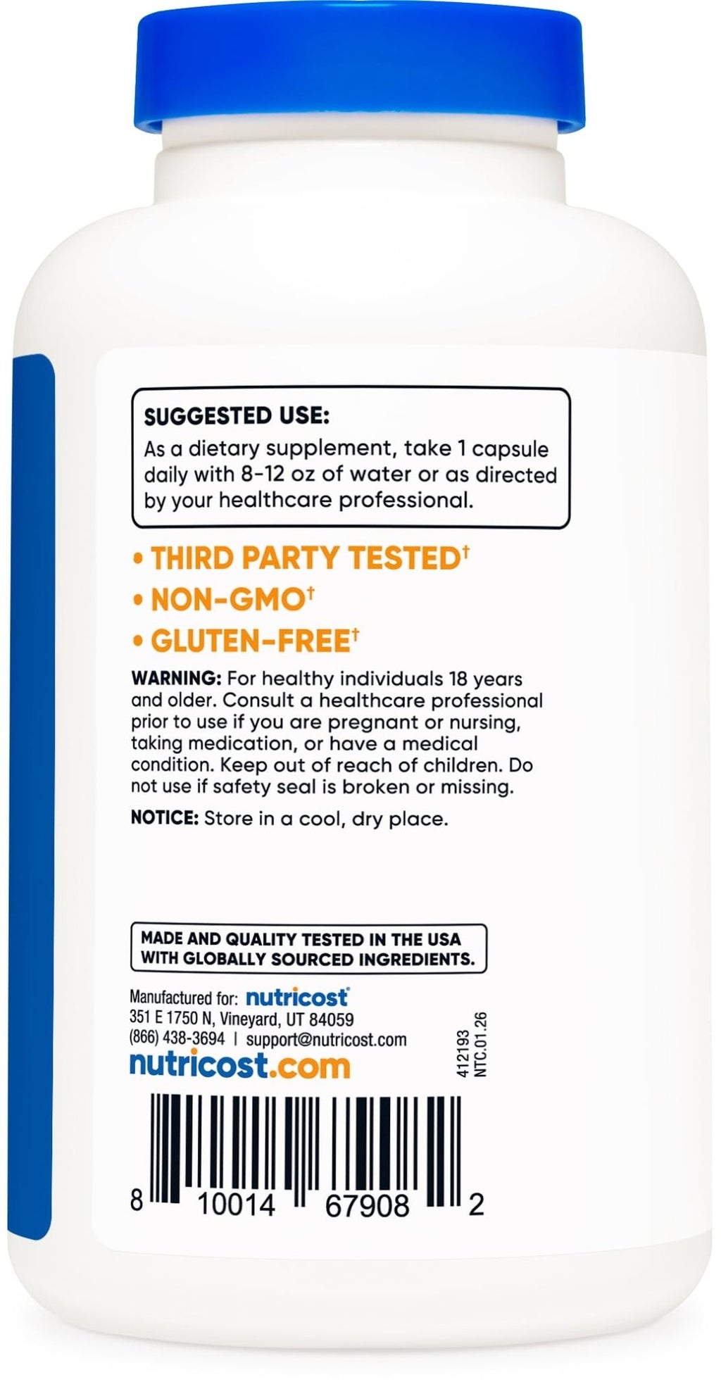 Nutricost Acetyl L-Carnitine (ALCAR) 500mg, 180 Capsules, 180 Servings - Non-GMO and Gluten Free, 1 Capsule per Serving - FENGGESTORE20