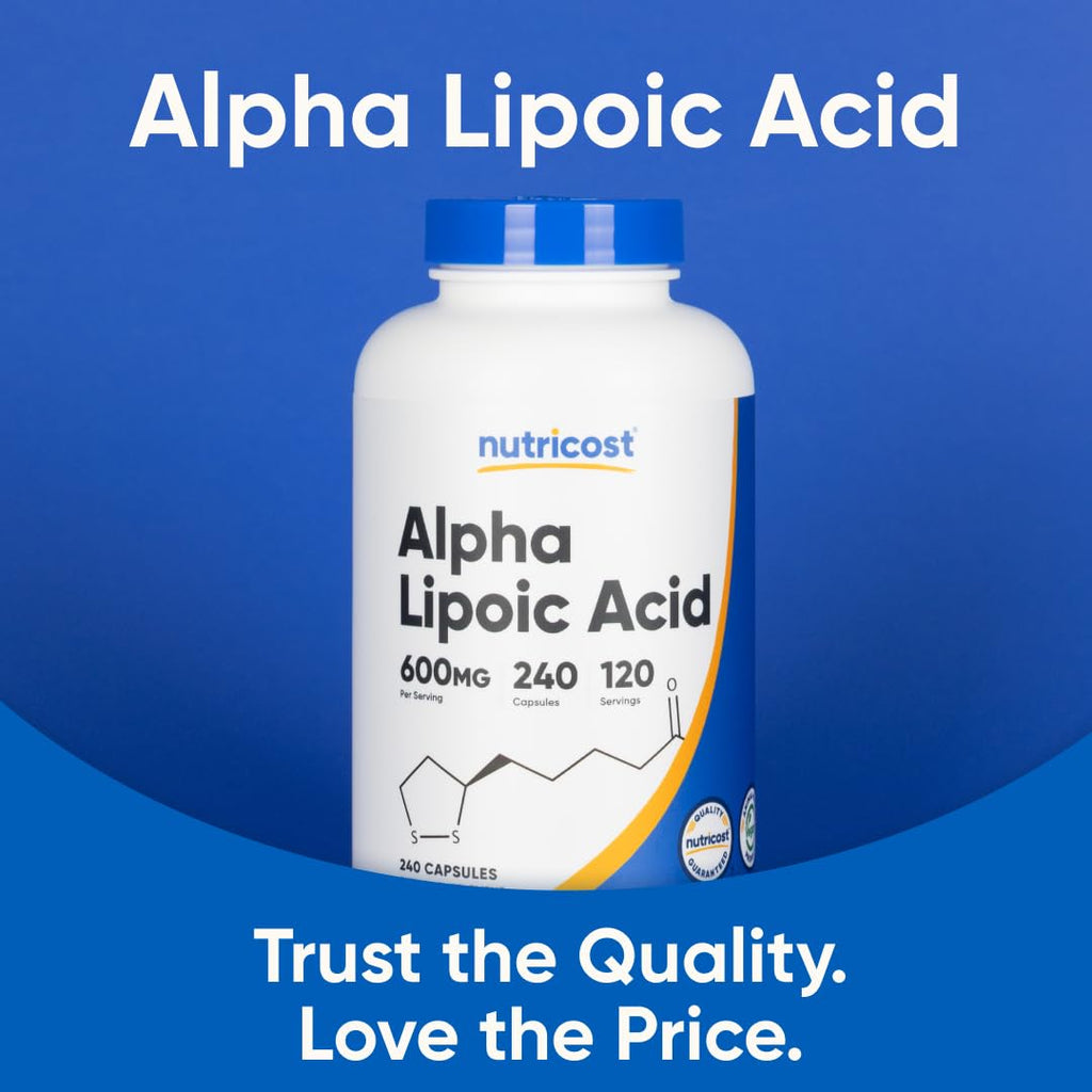 Nutricost Alpha Lipoic Acid 600mg Per Serving, 240 Capsules - Gluten Free, Vegetarian Capsules, Soy Free & Non-GMO - FENGGESTORE20