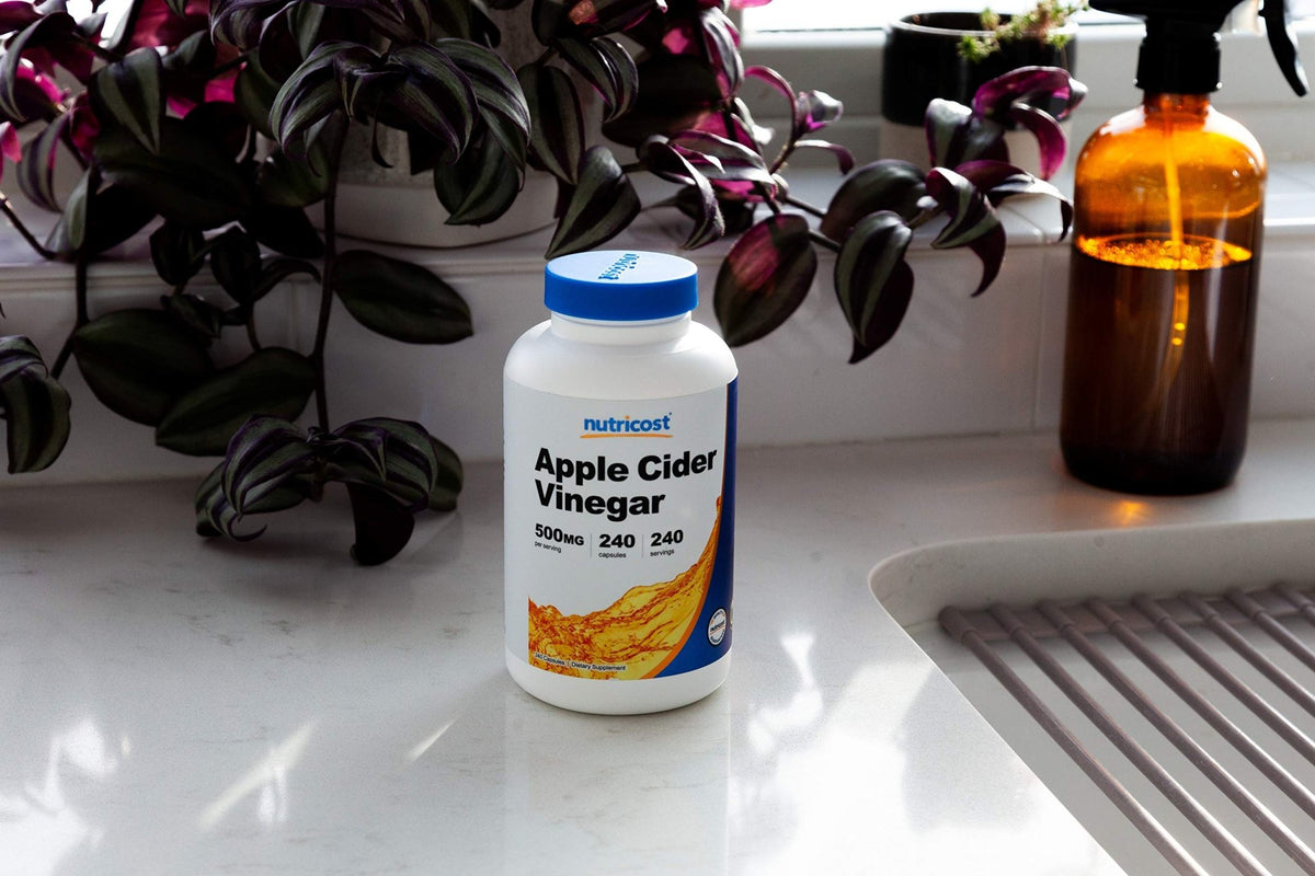 Nutricost Apple Cider Vinegar Capsules 500mg, 240 Vegetarian Capsules - Natural, Vegetarian, GMP, Non-GMO and Gluten Free - FENGGESTORE20