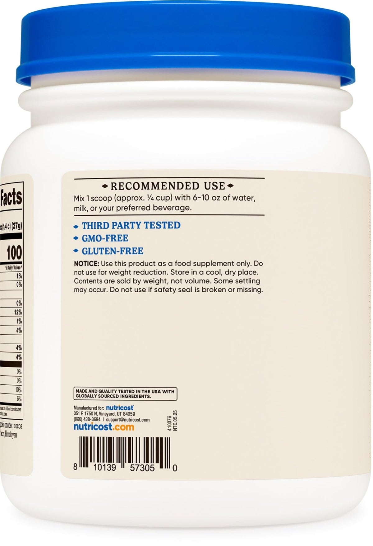 Nutricost Beef Bone Broth Protein Powder Chocolate (20 Servings) - Gluten-Free, GMO-Free - FENGGESTORE20