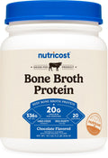 Nutricost Beef Bone Broth Protein Powder Chocolate (20 Servings) - Gluten-Free, GMO-Free - FENGGESTORE20