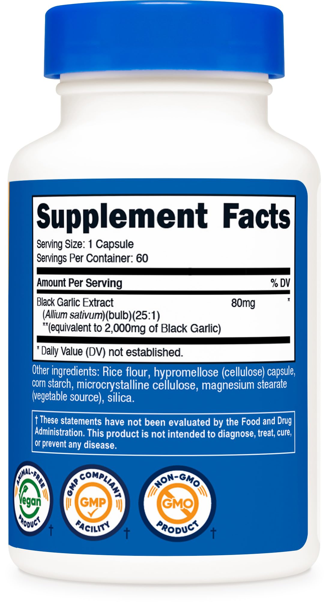 Nutricost Black Garlic Extract 60 Capsules for 60 Servings Per Bottle - Aged Black Garlic Extract, Vegan - FENGGESTORE20