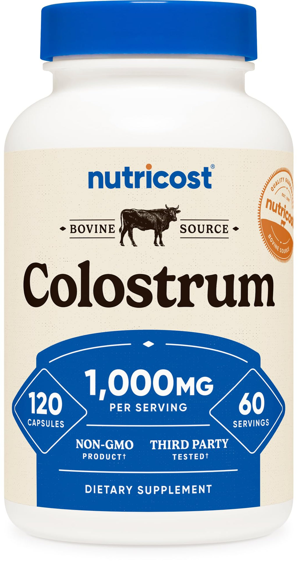 Nutricost Colostrum 1000mg, 120 Capsules - Gluten Free & GMO Free, 60 Servings - FENGGESTORE20