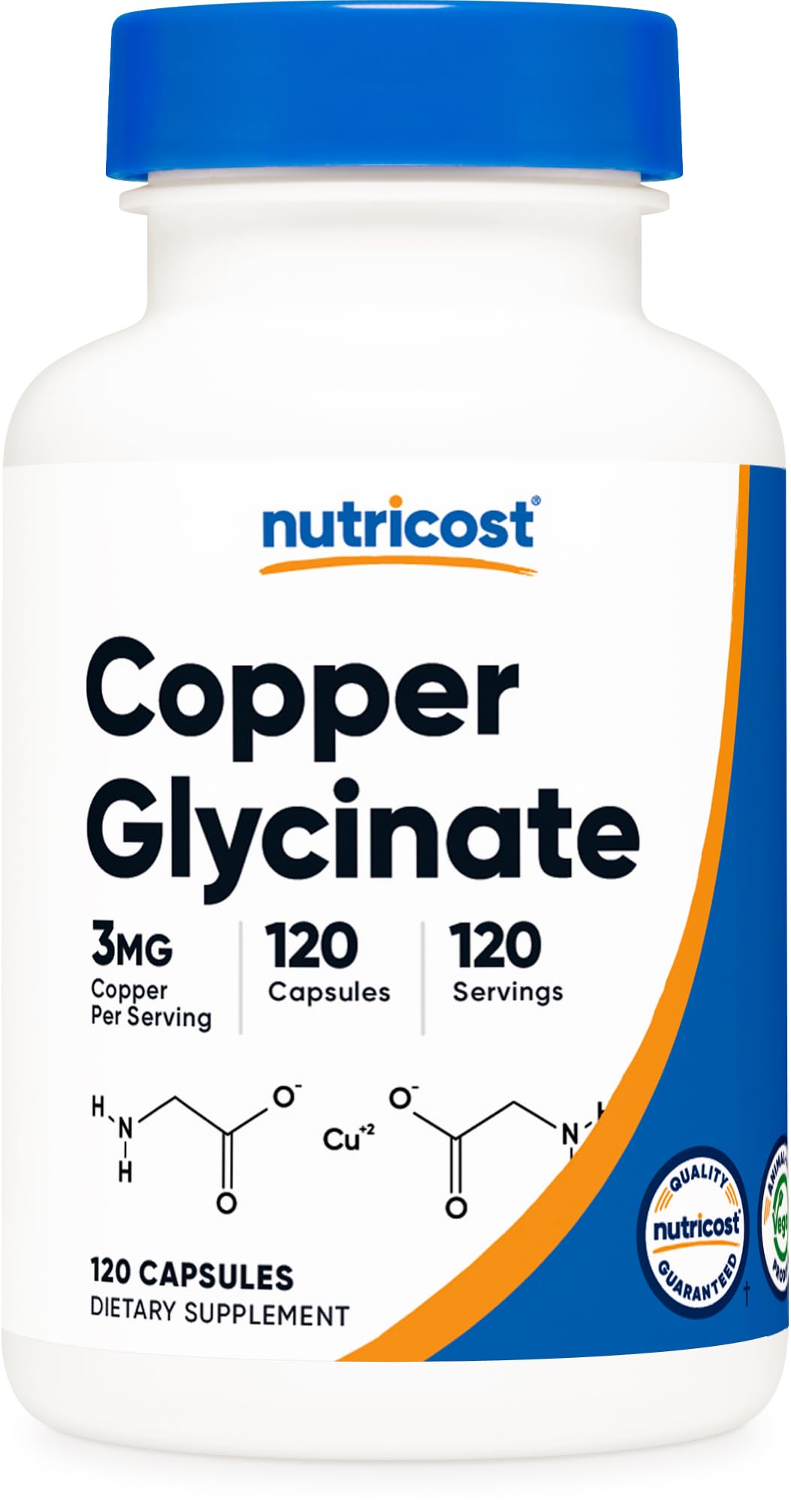 Nutricost Copper Glycinate Capsules (120 Capsules, 3MG Copper per Serving) - Non GMO, Vegan - FENGGESTORE20