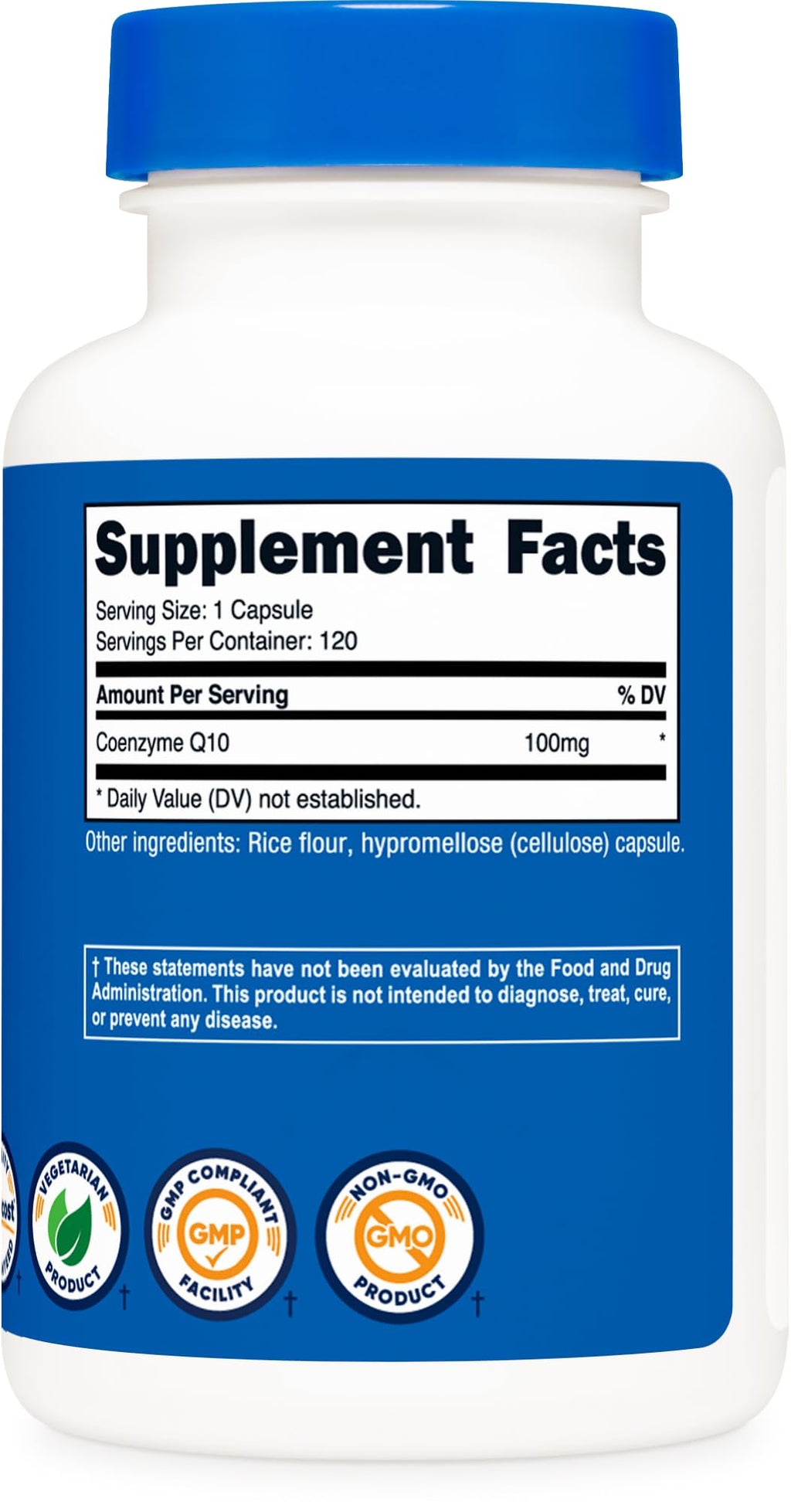 Nutricost CoQ10 100mg, 120 Vegetarian Capsules, 120 Servings - High Absorption, Vegetarian, Non-GMO, Coenzyme Q10 - FENGGESTORE20
