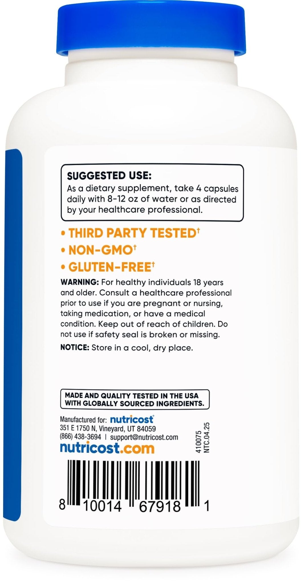 Nutricost D-Aspartic Acid (DAA) Capsules 3000mg Per Serving (180 Capsules) - Non-GMO - FENGGESTORE20