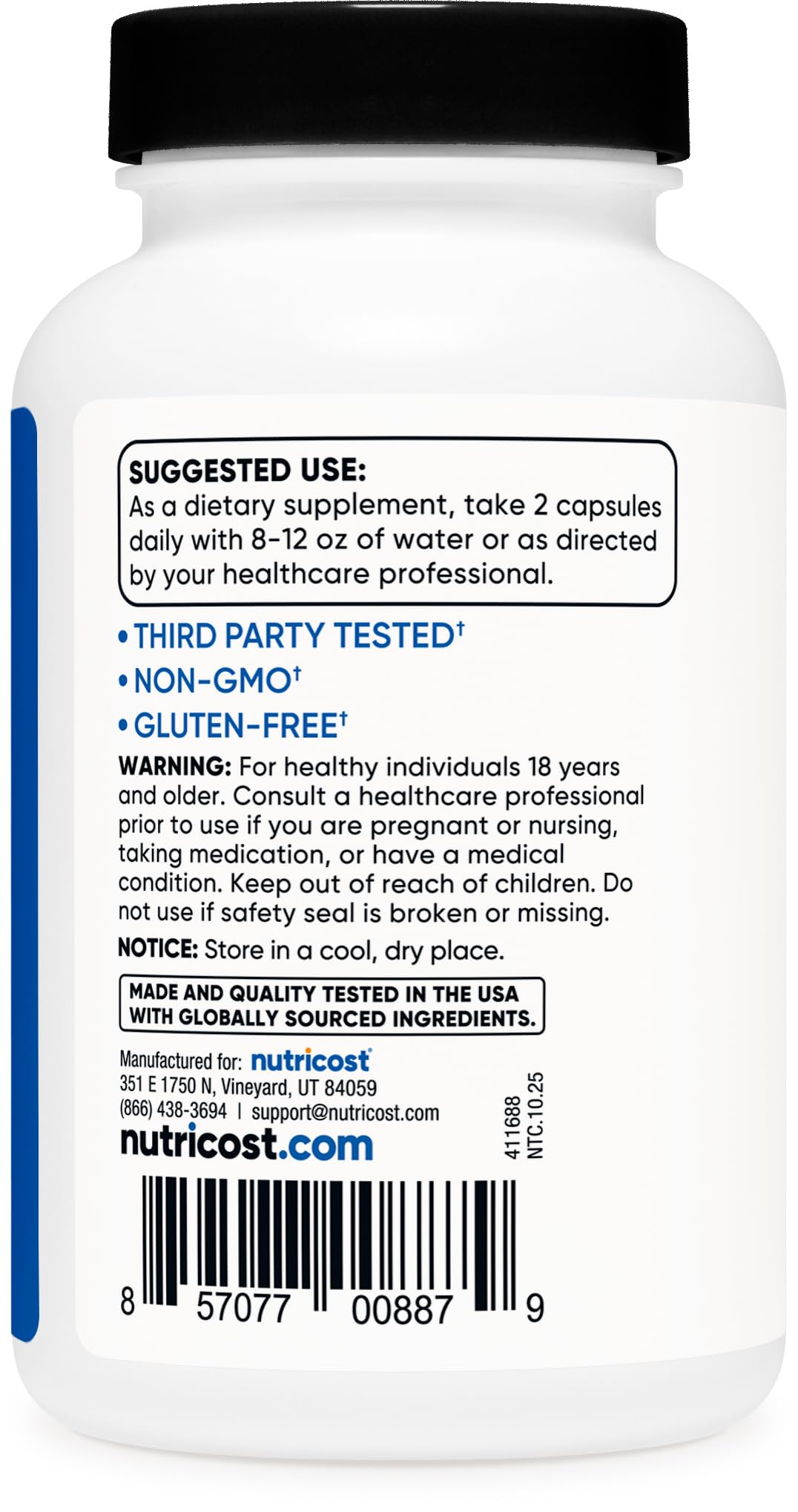 Nutricost HMB (Beta-Hydroxy Beta-Methylbutyrate) 1000mg (120 Capsules) - 500mg Per Capsule, 60 Servings - Gluten Free and Non-GMO - FENGGESTORE20