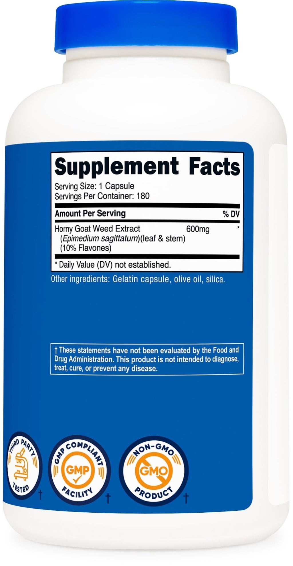 Nutricost Horny Goat Weed Extract (Epimedium) - 180 Capsules, 180 Servings, 600mg Per Capsule - FENGGESTORE20