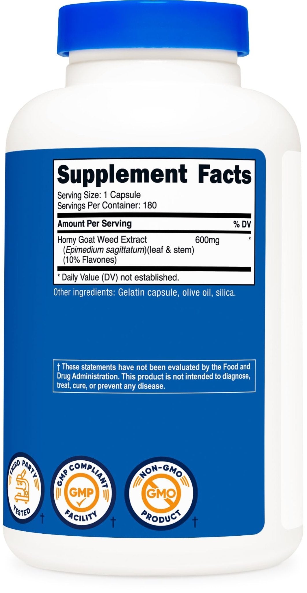 Nutricost Horny Goat Weed Extract (Epimedium) - 180 Capsules, 180 Servings, 600mg Per Capsule - FENGGESTORE20