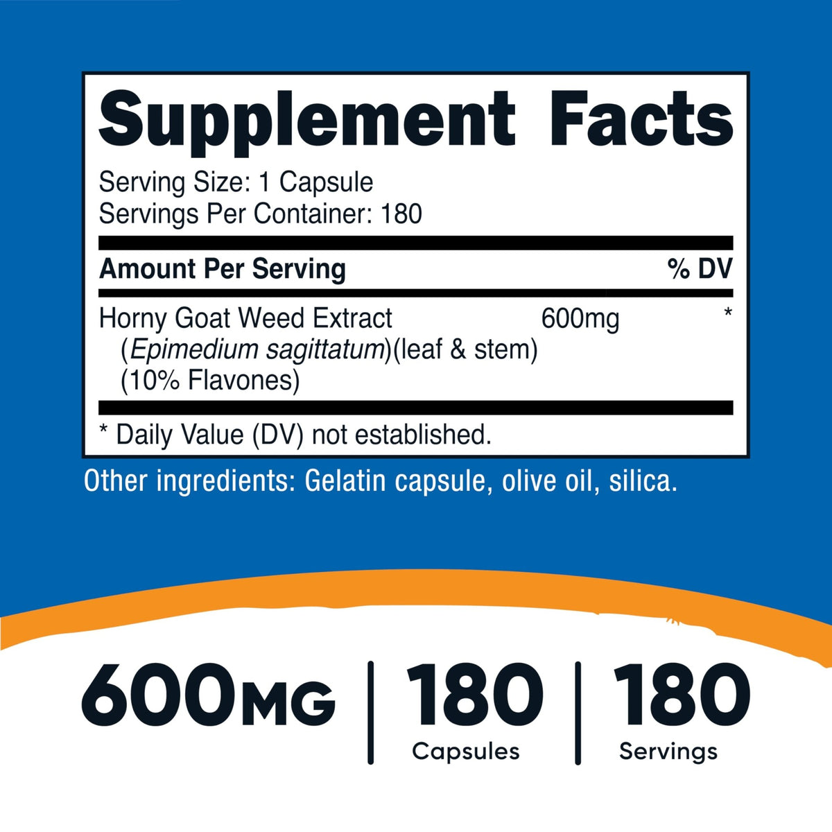 Nutricost Horny Goat Weed Extract (Epimedium) - 180 Capsules, 180 Servings, 600mg Per Capsule - FENGGESTORE20