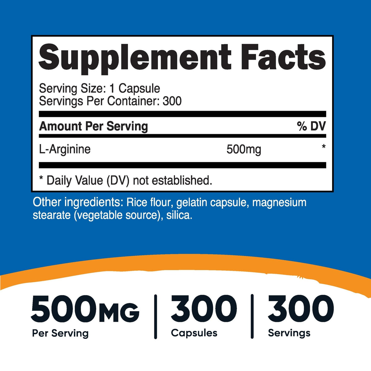Nutricost L-Arginine 500mg, 300 Capsules - Gluten Free and Non-GMO - FENGGESTORE20