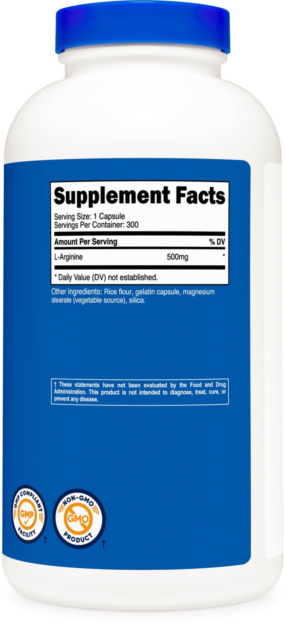 Nutricost L-Arginine 500mg, 300 Capsules - Gluten Free and Non-GMO - FENGGESTORE20