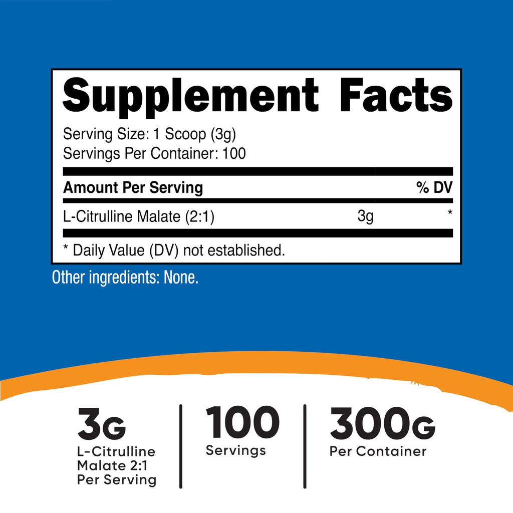 Nutricost L-Citrulline Malate (2:1) Powder (300 Grams) - FENGGESTORE20