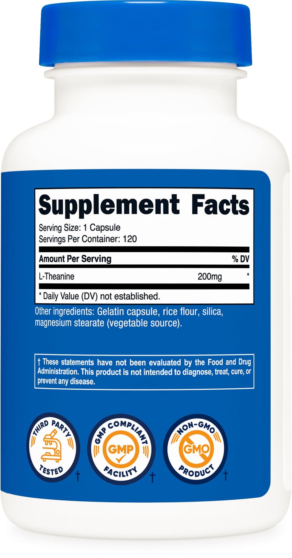 Nutricost L-Theanine 200mg, 120 Capsules, Double Strength - Non-GMO, Gluten Free - FENGGESTORE20