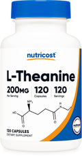 Nutricost L-Theanine 200mg, 120 Capsules, Double Strength - Non-GMO, Gluten Free - FENGGESTORE20