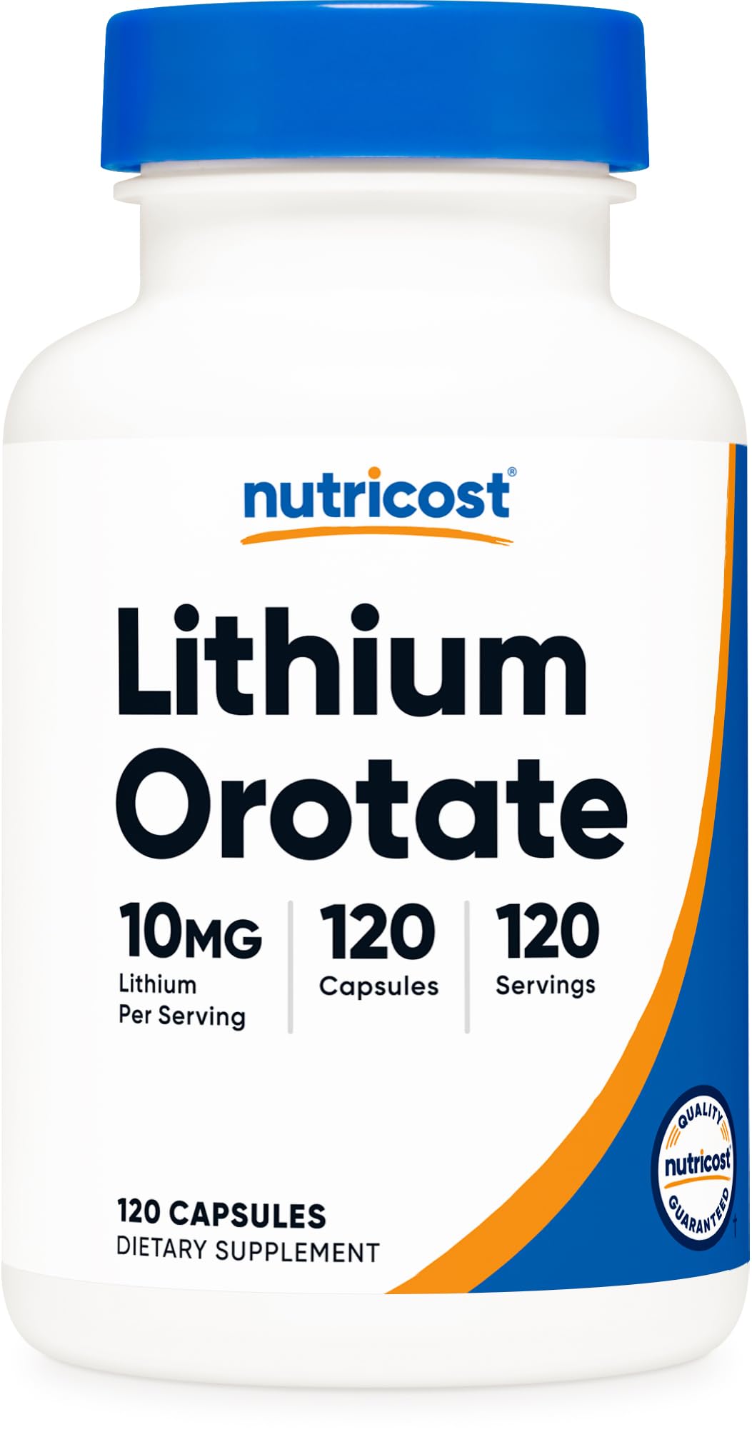 Nutricost Lithium Orotate (10mg) 120 Capsules - Vegan Lithium Supplement, GMO-Free, Gluten-Free - FENGGESTORE20
